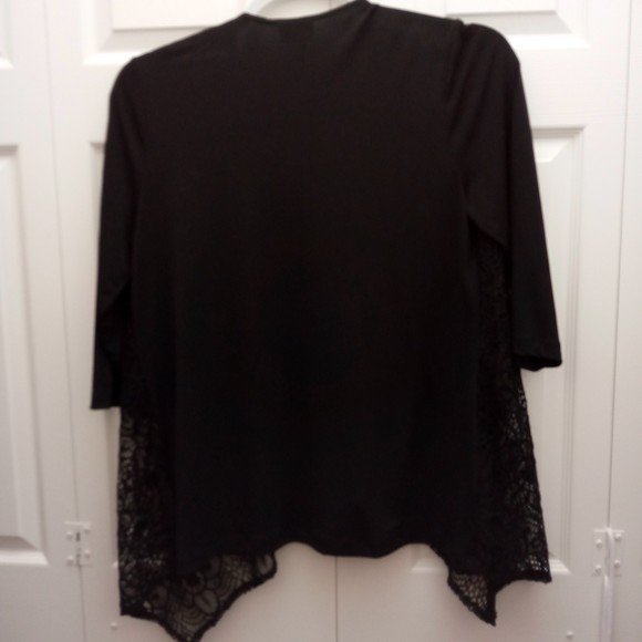 NWT Easywear by Chico's Black Sadie Lace 3/4 Jacket in Chico's size 2 (L/12) - Picture 2 of 10